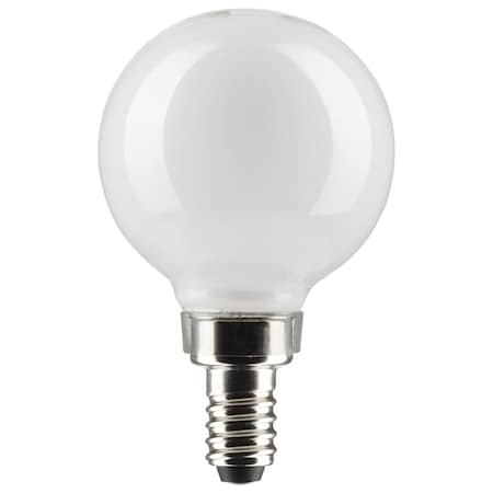 Satco 3 Watt G16.5 LED Lamp, White, Candelabra Base, 90 CRI, 2700K, 120 Volts S21202